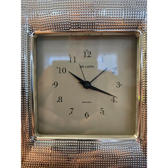 Del Conte Clock Silver Frame Made In Italy - Picture 2 of 12